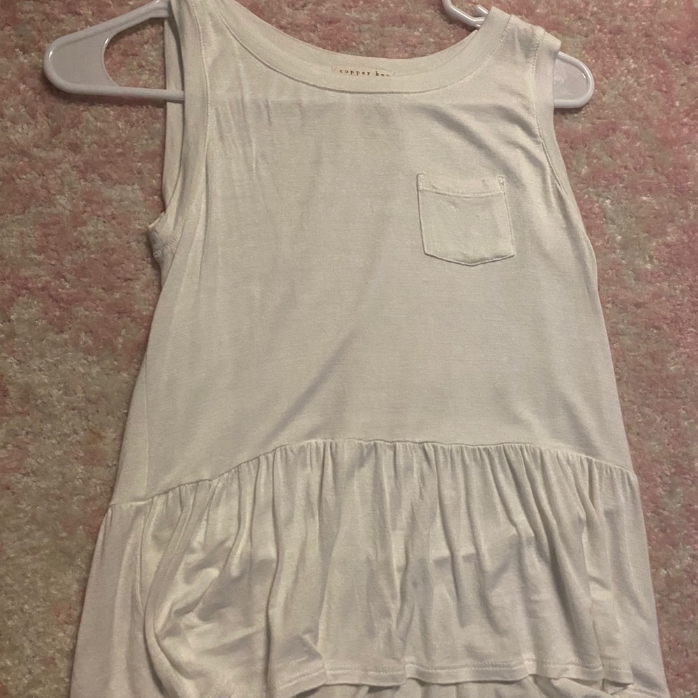 Copper Key, white tank, pocket, and flare